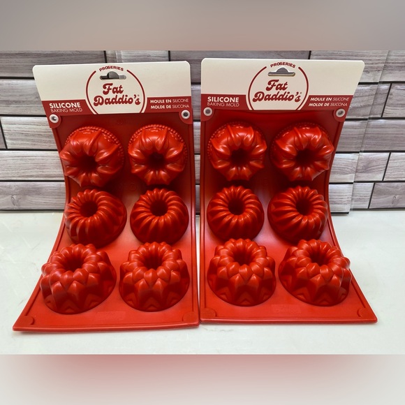 Fat Daddio’s ❤️pro series Silicone Baking mold Red set of 2 DIY NWT - Picture 1 of 13